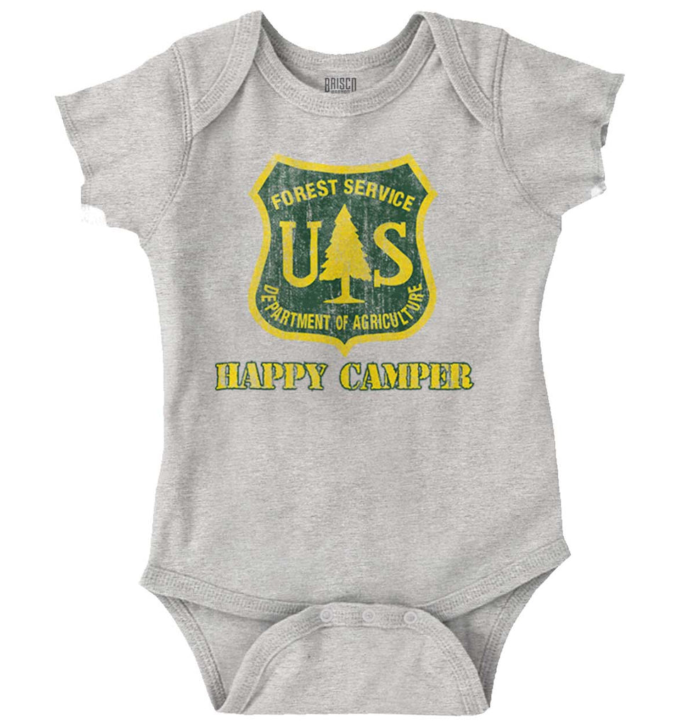 Happy Camper Romper Bodysuit-Direct To Garment Print-Brisco Baby
