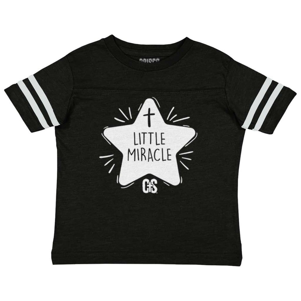 Little Miracle Toddler Football Jersey Tee-Direct To Garment Print-Brisco Baby