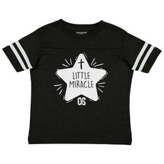 Little Miracle Toddler Football Jersey Tee-Direct To Garment Print-Brisco Baby