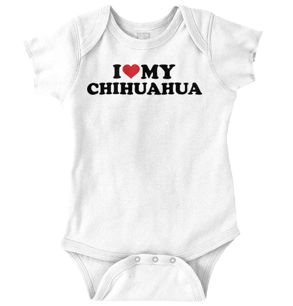 I Love My Chihuahua Romper Bodysuit-Direct To Garment Print-Brisco Baby
