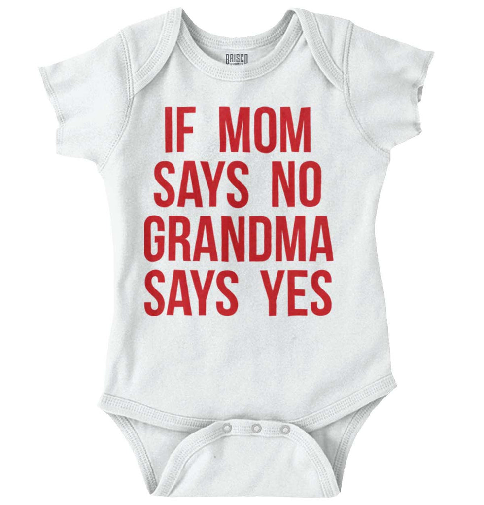 Grandma Says Yes Romper Bodysuit-Direct To Garment Print-Brisco Baby