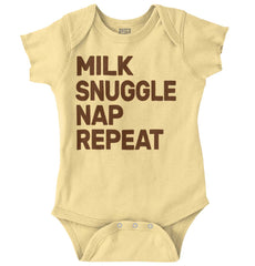 Milk Snuggle Nap Romper Bodysuit-Direct To Garment Print-Brisco Baby