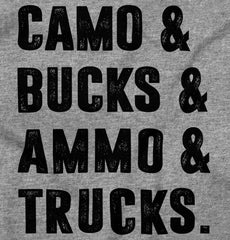 Camo Bucks Ammo Trucks Romper Bodysuit-Direct To Garment Print-Brisco Baby