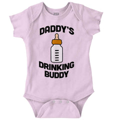 Dad Drinking Buddy Romper Bodysuit-Direct To Garment Print-Brisco Baby