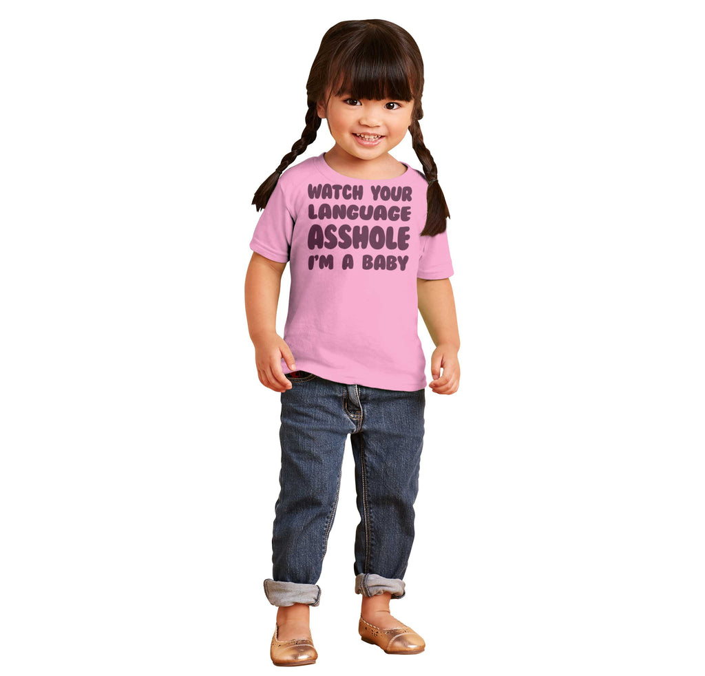 Watch Your Language Infant Toddler T Shirt-Direct To Garment Print-Brisco Baby