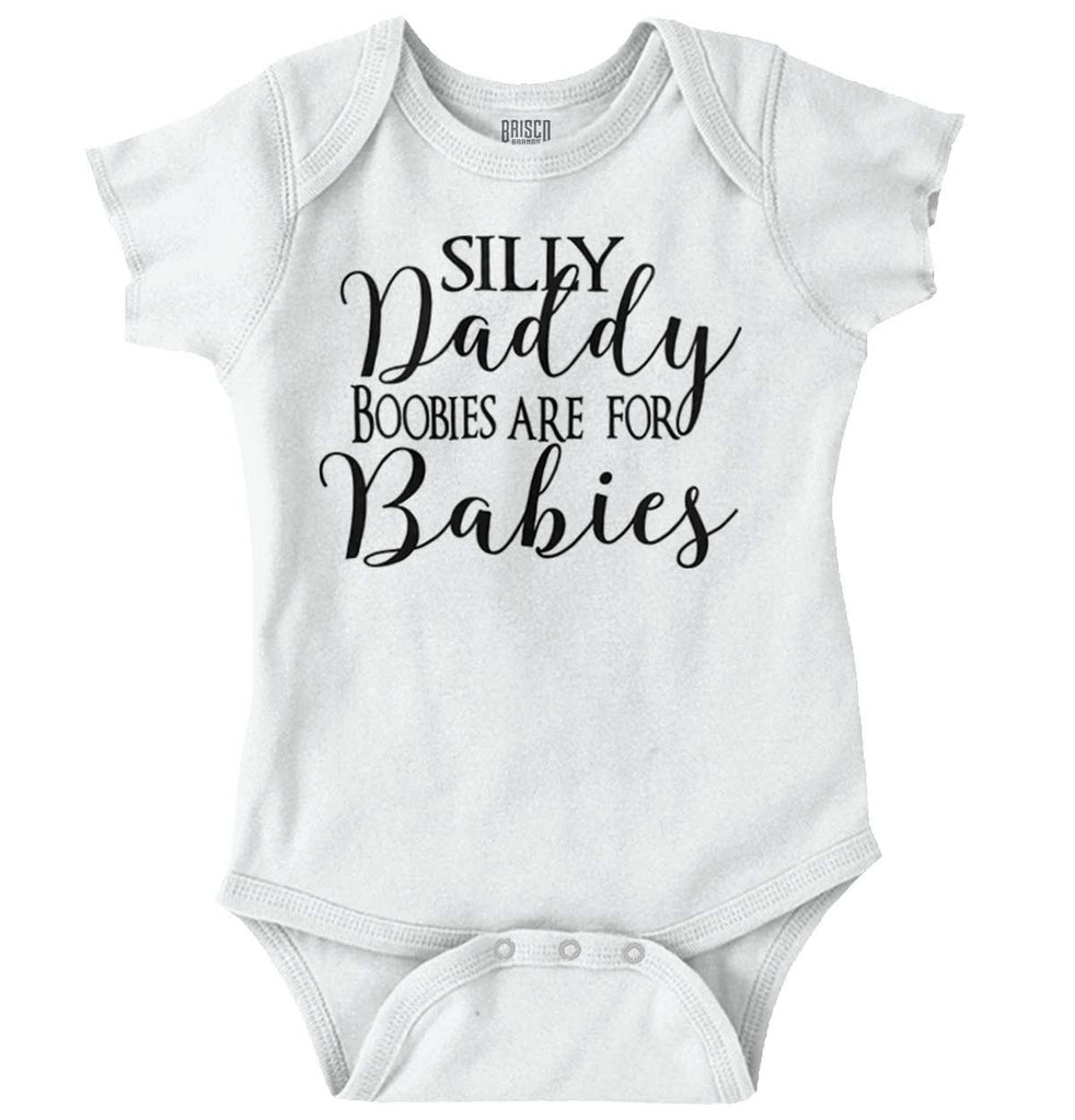 Boobies For Babies Romper Bodysuit-Direct To Garment Print-Brisco Baby