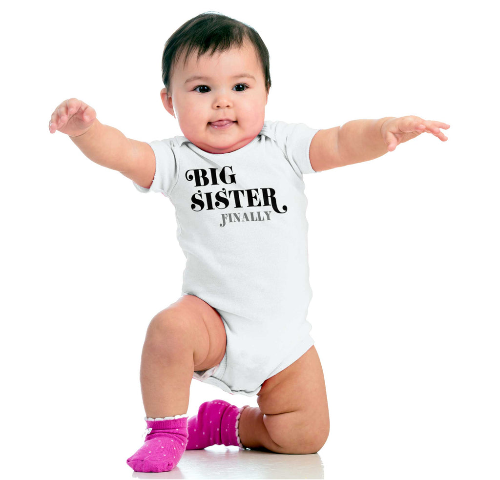 Big Sister Finally Romper Bodysuit-Direct To Garment Print-Brisco Baby