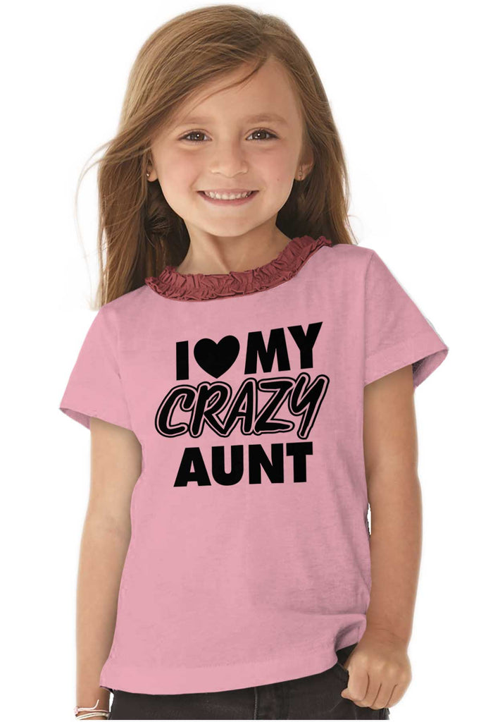 Crazy Aunt Toddler Ruffled Trim T-Shirt-Direct To Garment Print-Brisco Baby