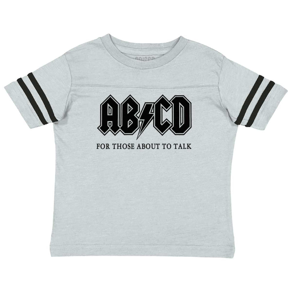AB CD Toddler Football Jersey Tee-Direct To Garment Print-Brisco Baby