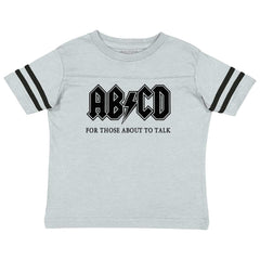 AB CD Toddler Football Jersey Tee-Direct To Garment Print-Brisco Baby