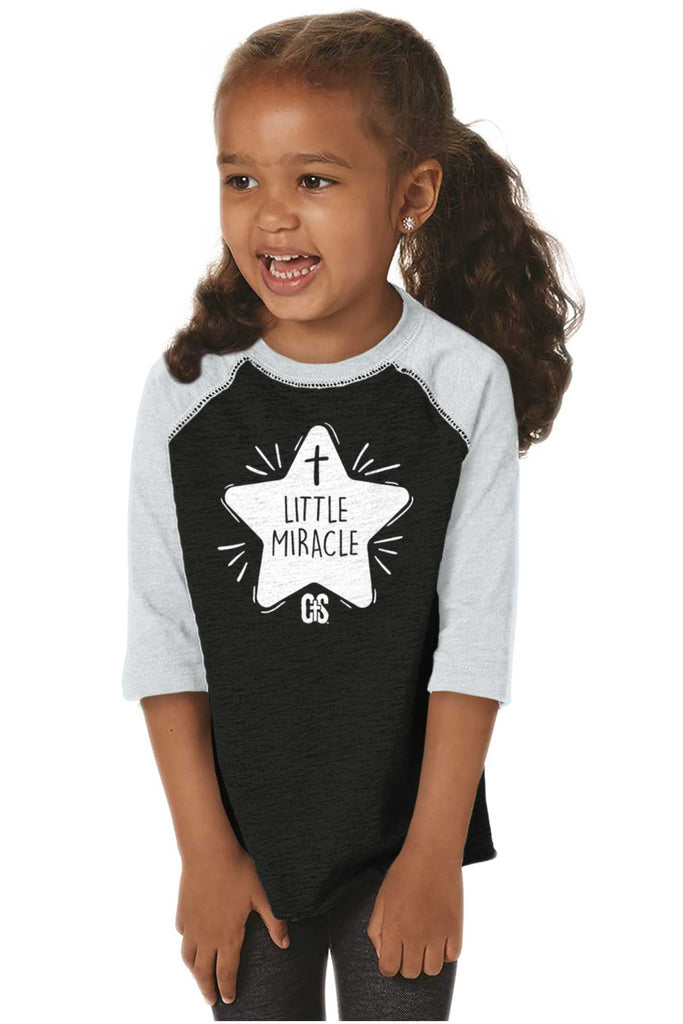 Little Miracle Toddler Baseball-Direct To Garment Print-Brisco Baby