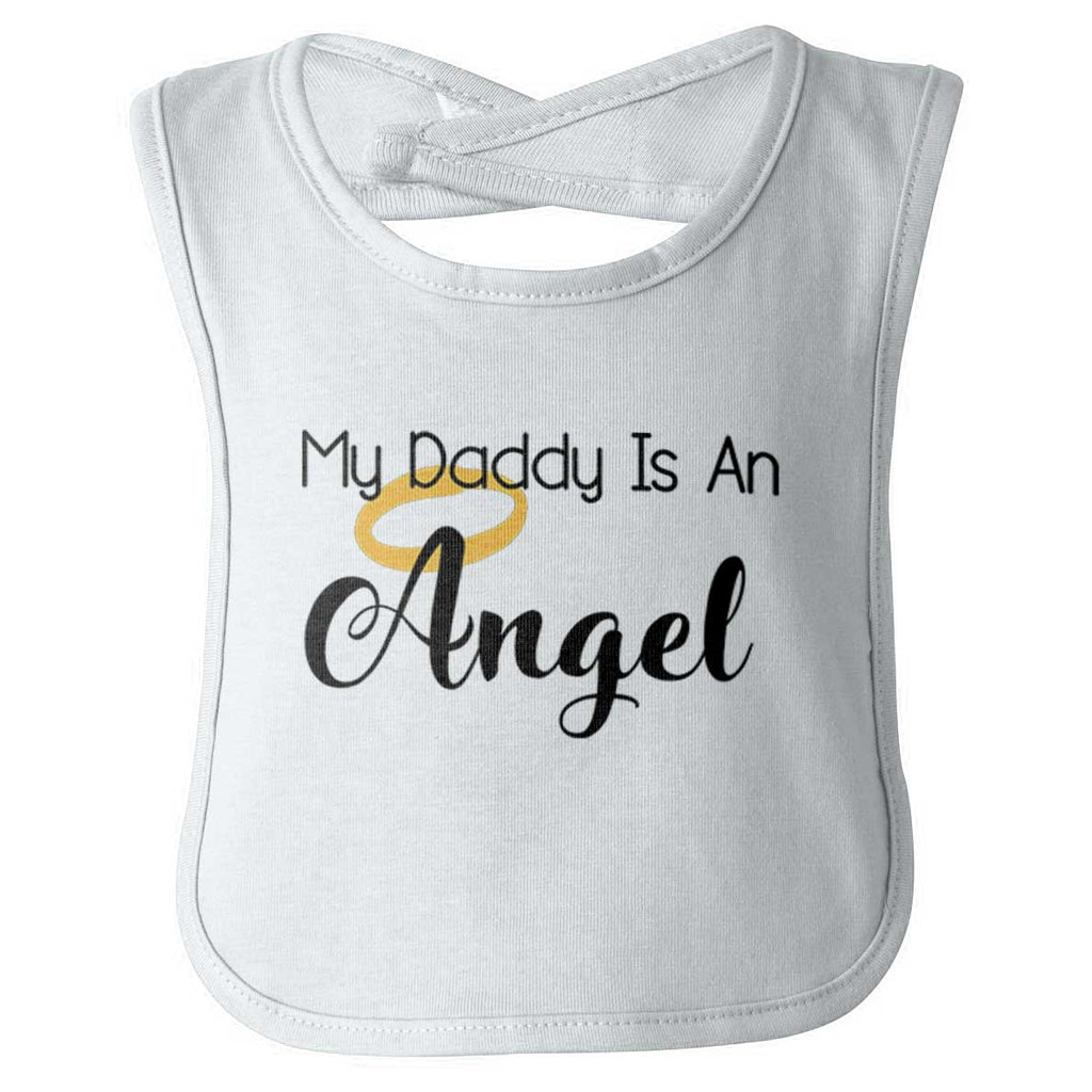 Daddy Is Angel Infant Baby Bib-Direct To Garment Print-Brisco Baby