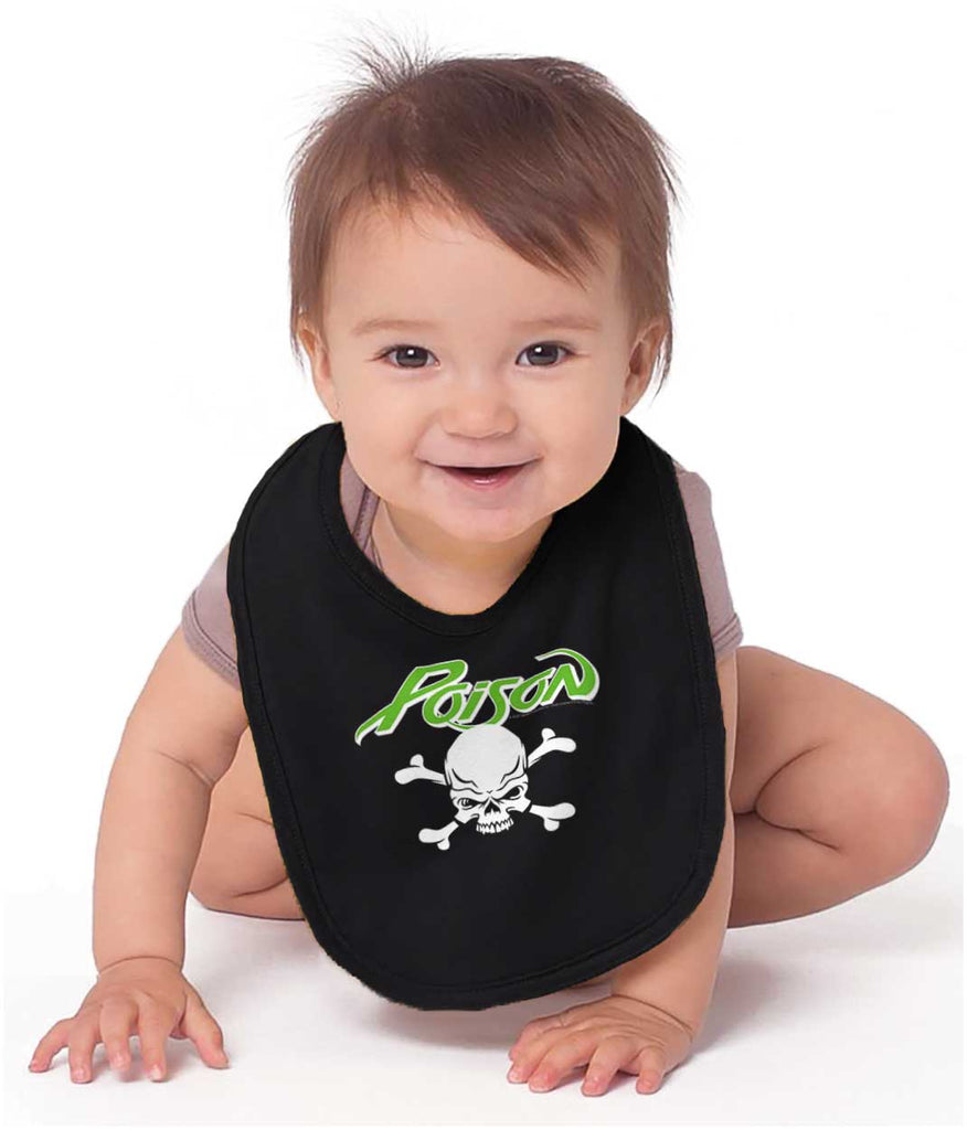 Poison Skull Infant Baby Bib-Direct To Garment Print-Brisco Baby