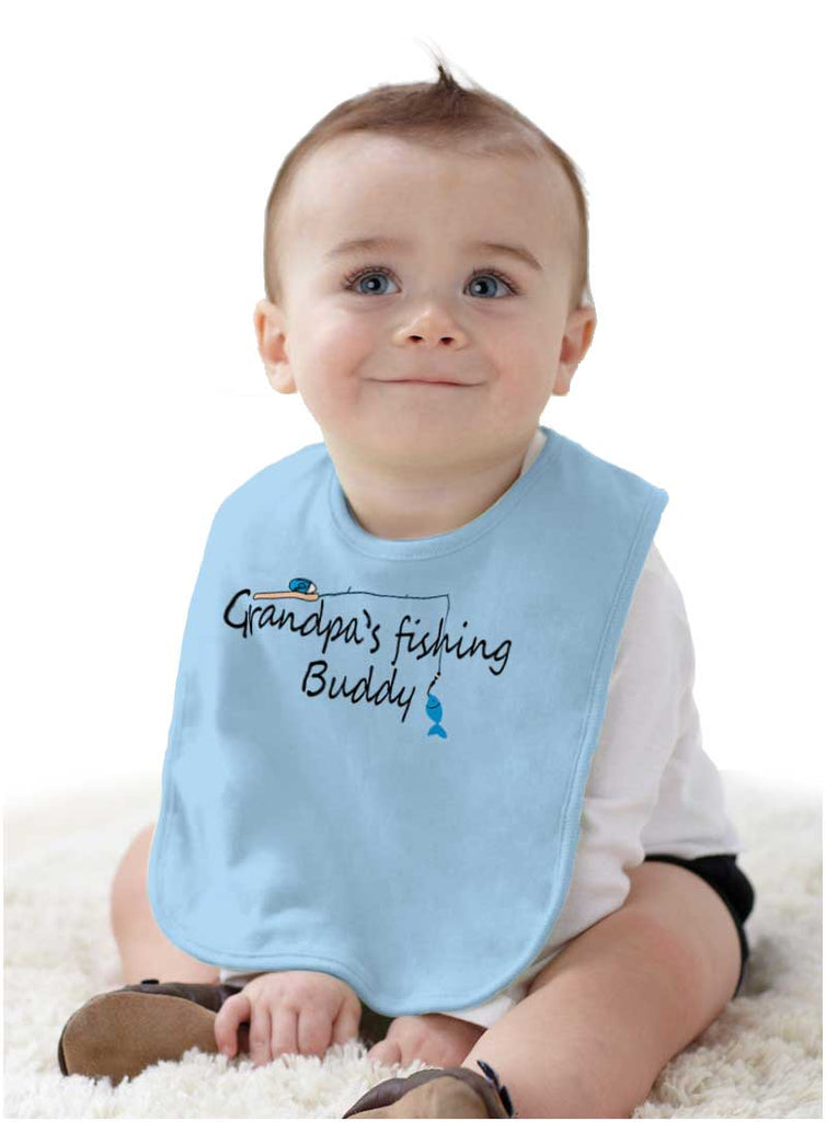 Grandpa Fishing Infant Baby Bib-Direct To Garment Print-Brisco Baby