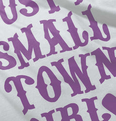 Small Town Girl Toddler Ruffled Trim T-Shirt-Direct To Garment Print-Brisco Baby