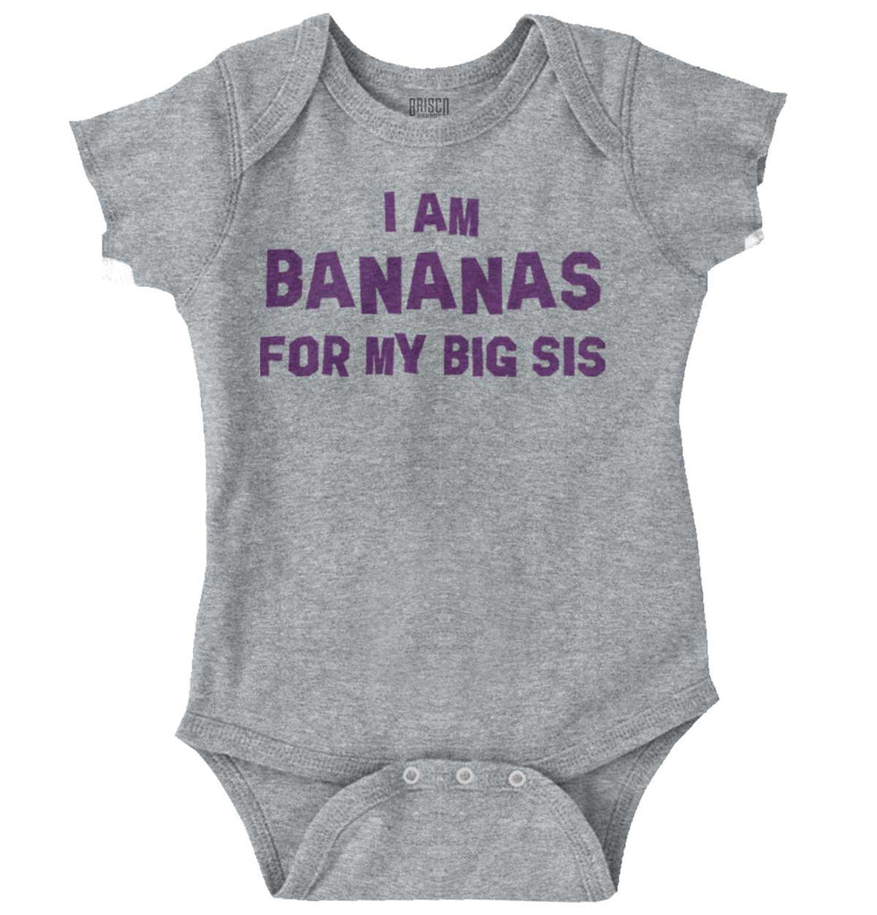Bananas For Big Sis Romper Bodysuit-Direct To Garment Print-Brisco Baby