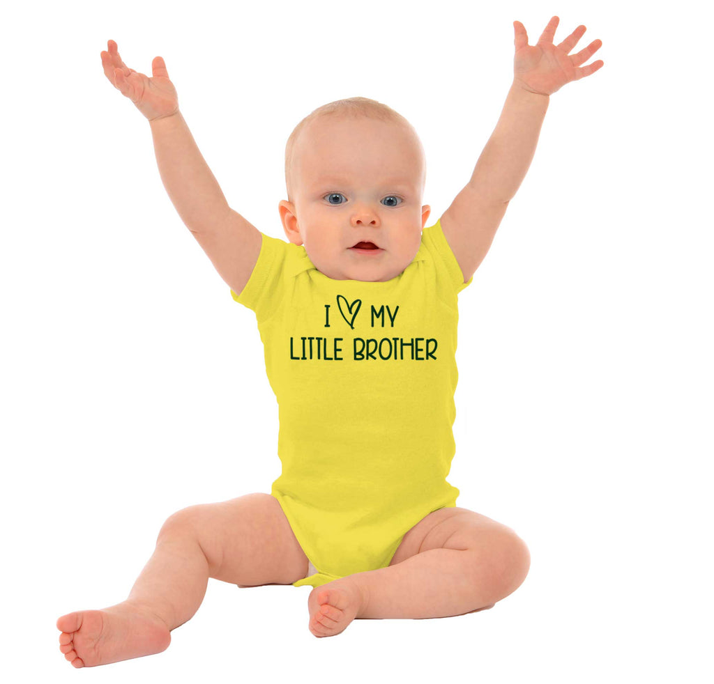 I Love My Little Brother Romper Bodysuit-Direct To Garment Print-Brisco Baby