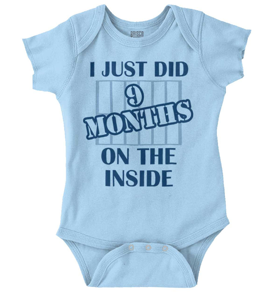 9 Months On The Inside Romper Bodysuit-Direct To Garment Print-Brisco Baby