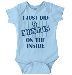 9 Months On The Inside Romper Bodysuit-Direct To Garment Print-Brisco Baby