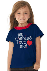 Cousins Love Me Toddler Ruffled Trim T-Shirt-Direct To Garment Print-Brisco Baby