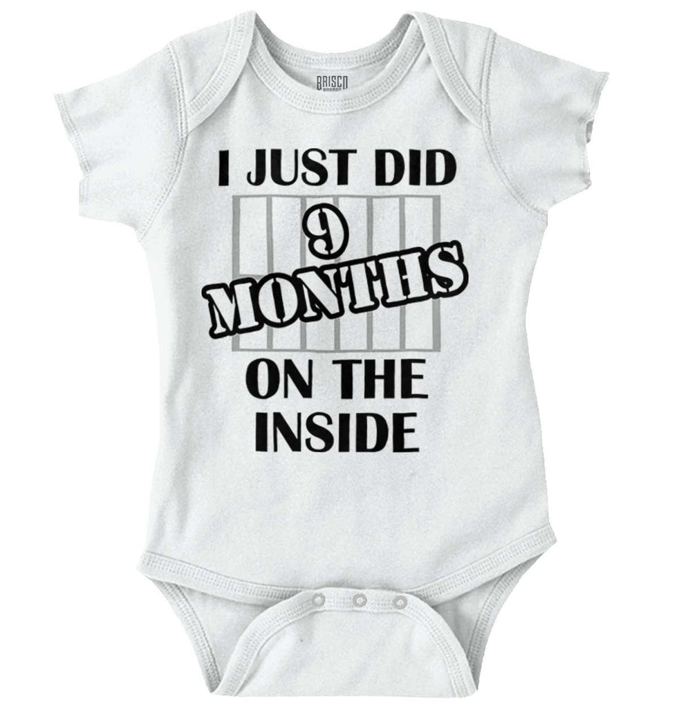 9 Months On The Inside Romper Bodysuit-Direct To Garment Print-Brisco Baby