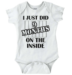 9 Months On The Inside Romper Bodysuit-Direct To Garment Print-Brisco Baby