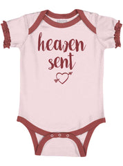 Heaven Sent Baby Ruffled Trim Romper-Direct To Garment Print-Brisco Baby