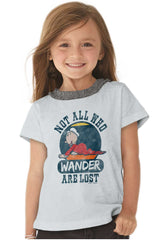 Sweet Pea Wander Toddler Ruffled Trim T-Shirt-Direct To Garment Print-Brisco Baby