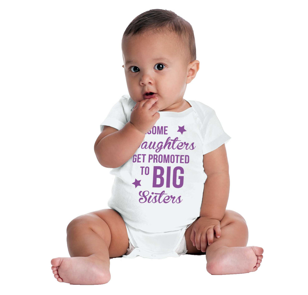 Awesome Daughter Promote Big Sisters Romper Bodysuit-Direct To Garment Print-Brisco Baby