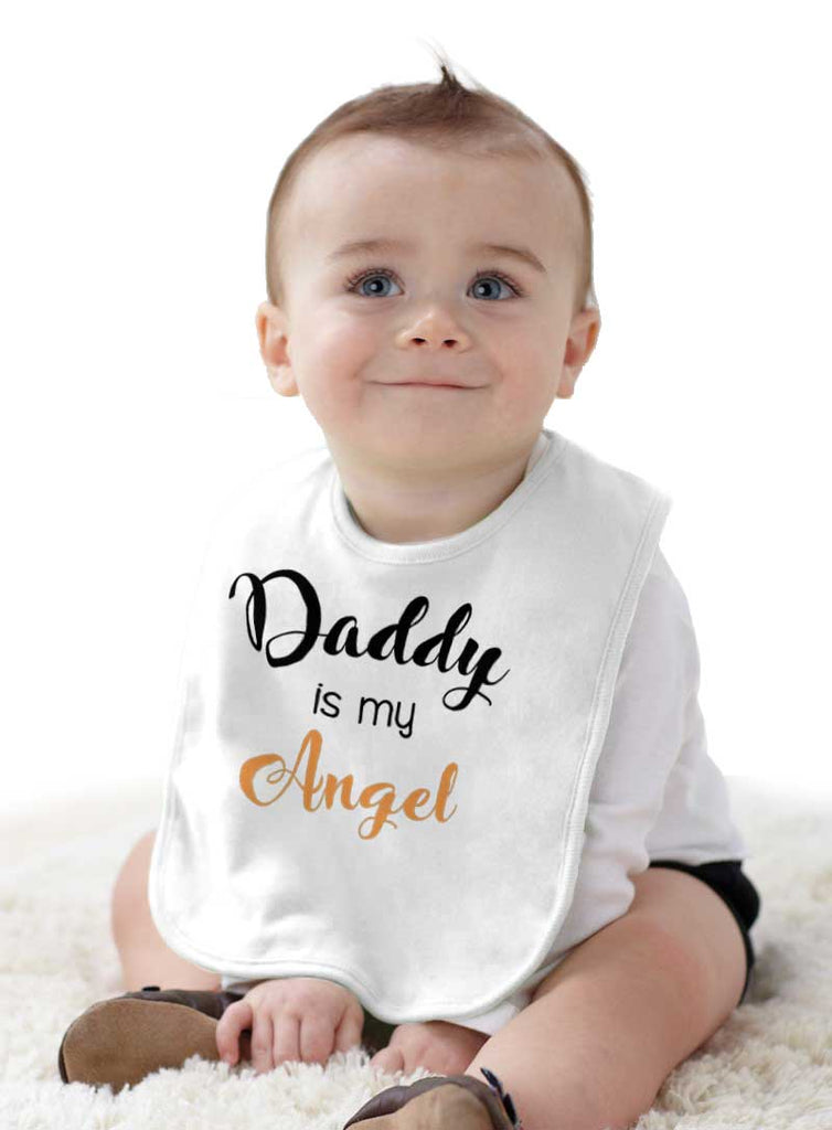Daddy Is My Angel Infant Baby Bib-Direct To Garment Print-Brisco Baby