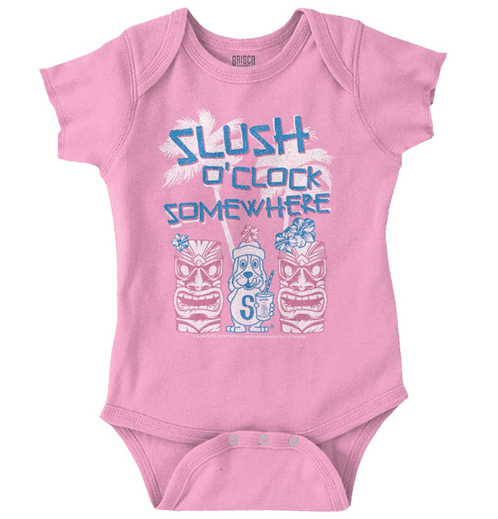 Slush O Clock Somewhere Romper Bodysuit-Direct To Garment Print-Brisco Baby