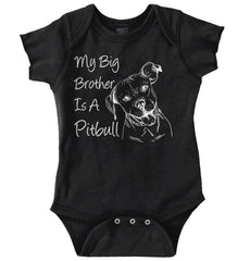 Brother is a Pitbull Romper Bodysuit-Direct To Garment Print-Brisco Baby