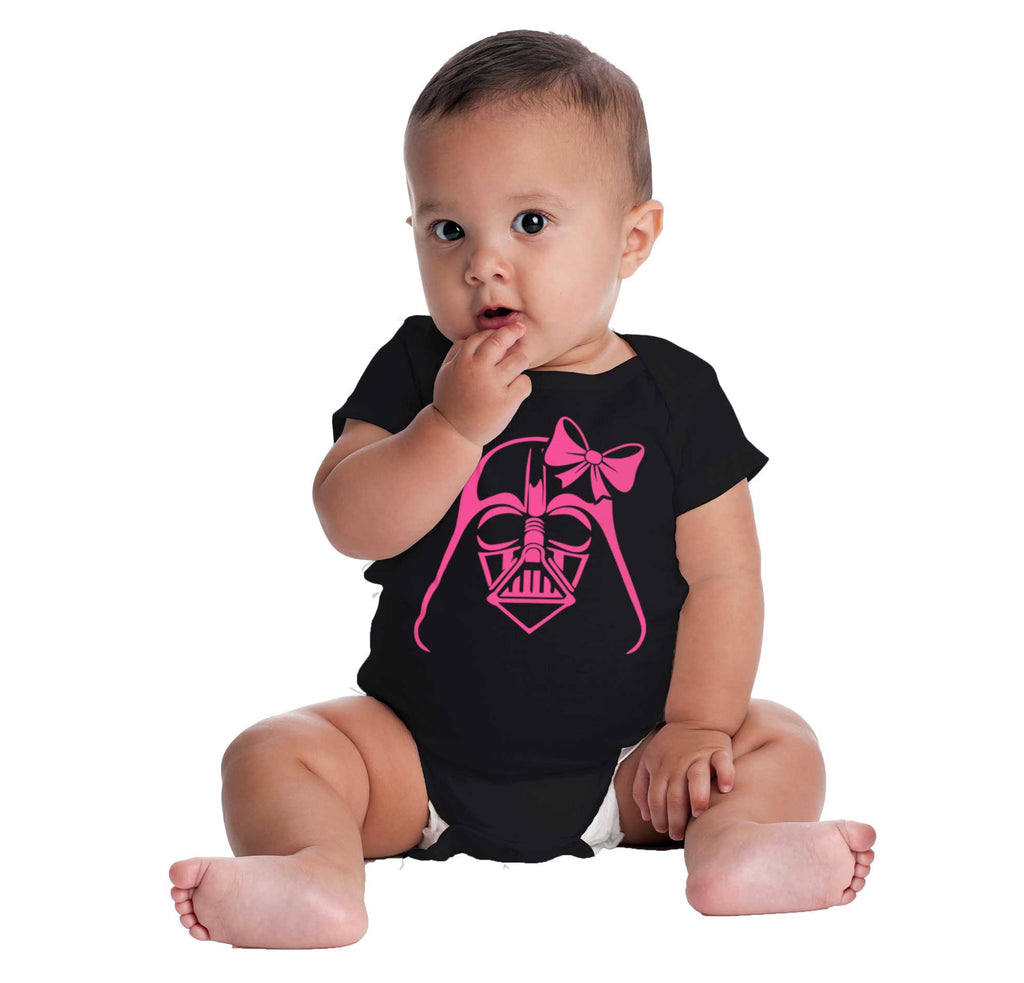 Pink Darth Vader Romper Bodysuit-Direct To Garment Print-Brisco Baby