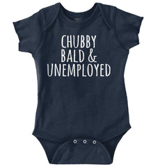Chubby Unemployed Romper Bodysuit-Direct To Garment Print-Brisco Baby