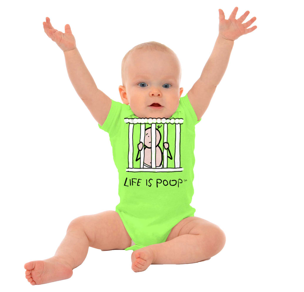 Jail Crib Romper Bodysuit-Direct To Garment Print-Brisco Baby