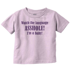 Watch The Language Infant Toddler T Shirt-Direct To Garment Print-Brisco Baby