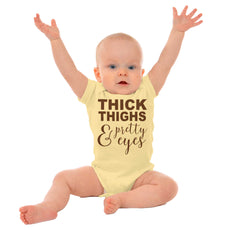 Thick Thighs Romper Bodysuit-Direct To Garment Print-Brisco Baby