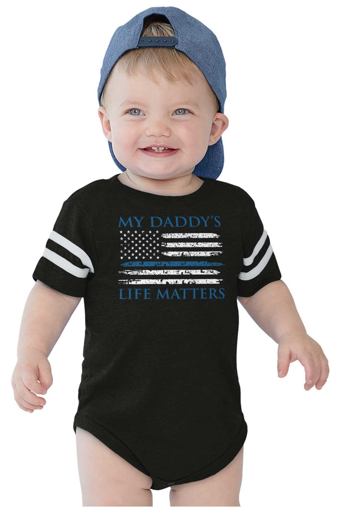 Daddy's Life Football Romper Bodysuit-Direct To Garment Print-Brisco Baby