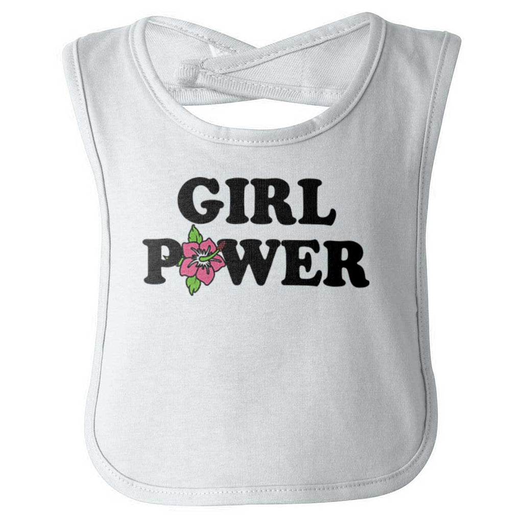 Girl Power Infant Baby Bib-Direct To Garment Print-Brisco Baby
