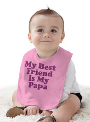 Best Friend Is Papa Infant Baby Bib-Direct To Garment Print-Brisco Baby