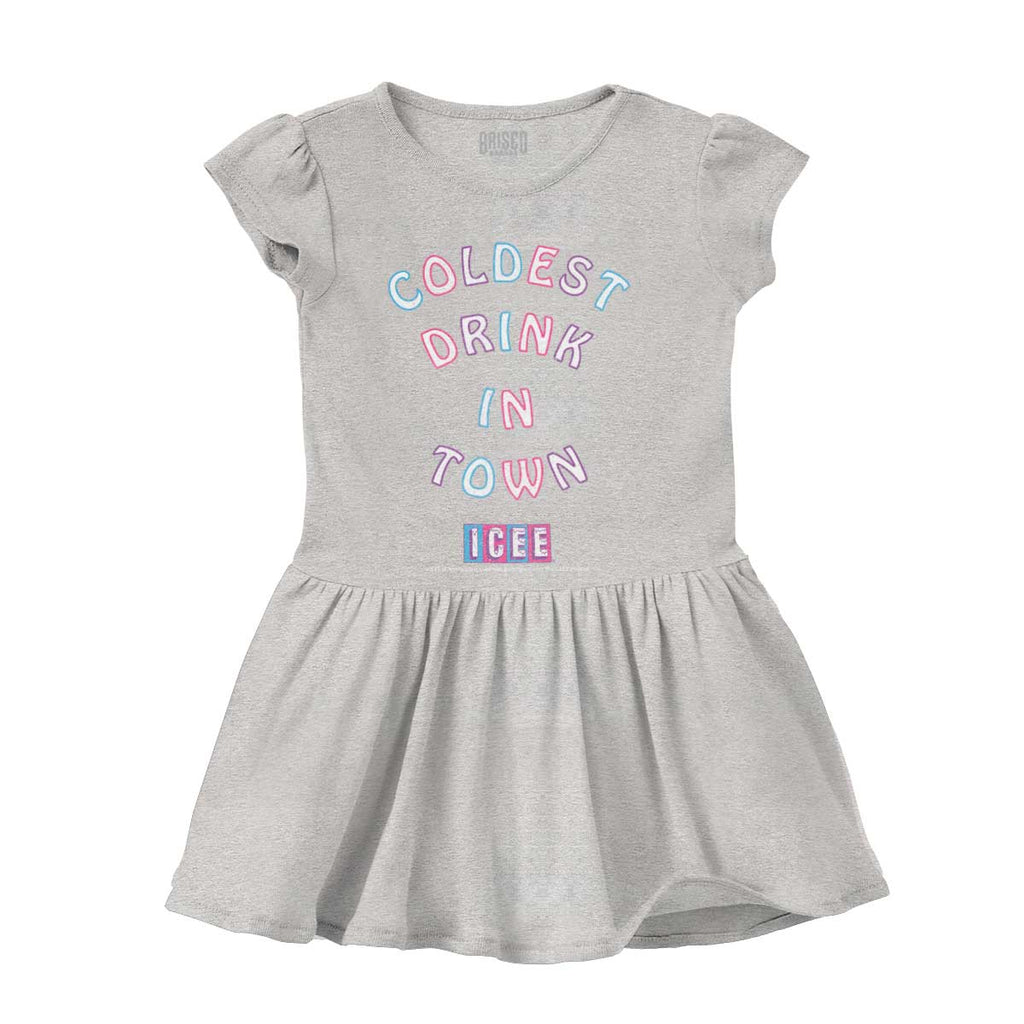 Coldest Drink In Town Solid Baby Infant Dress-Direct To Garment Print-Brisco Baby