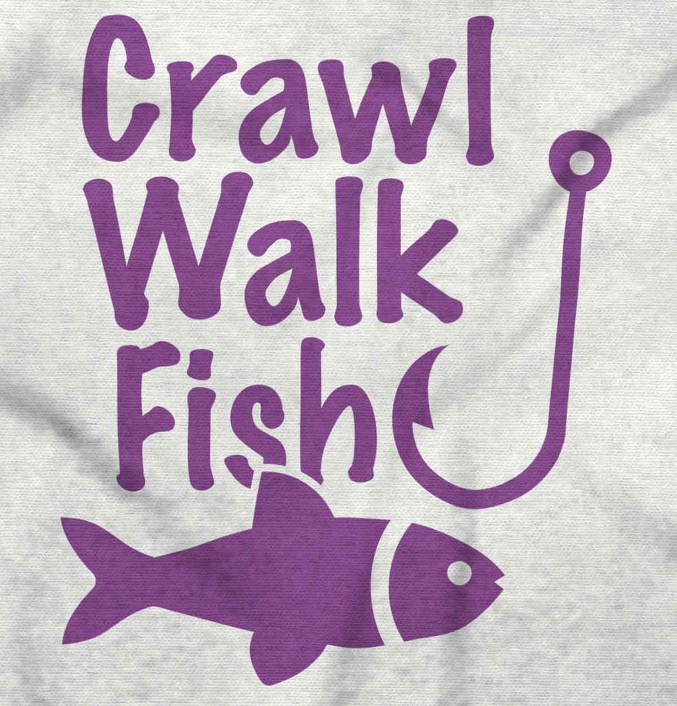 Crawl Walk Fish Toddler Ruffle Bottom Tee-Direct To Garment Print-Brisco Baby