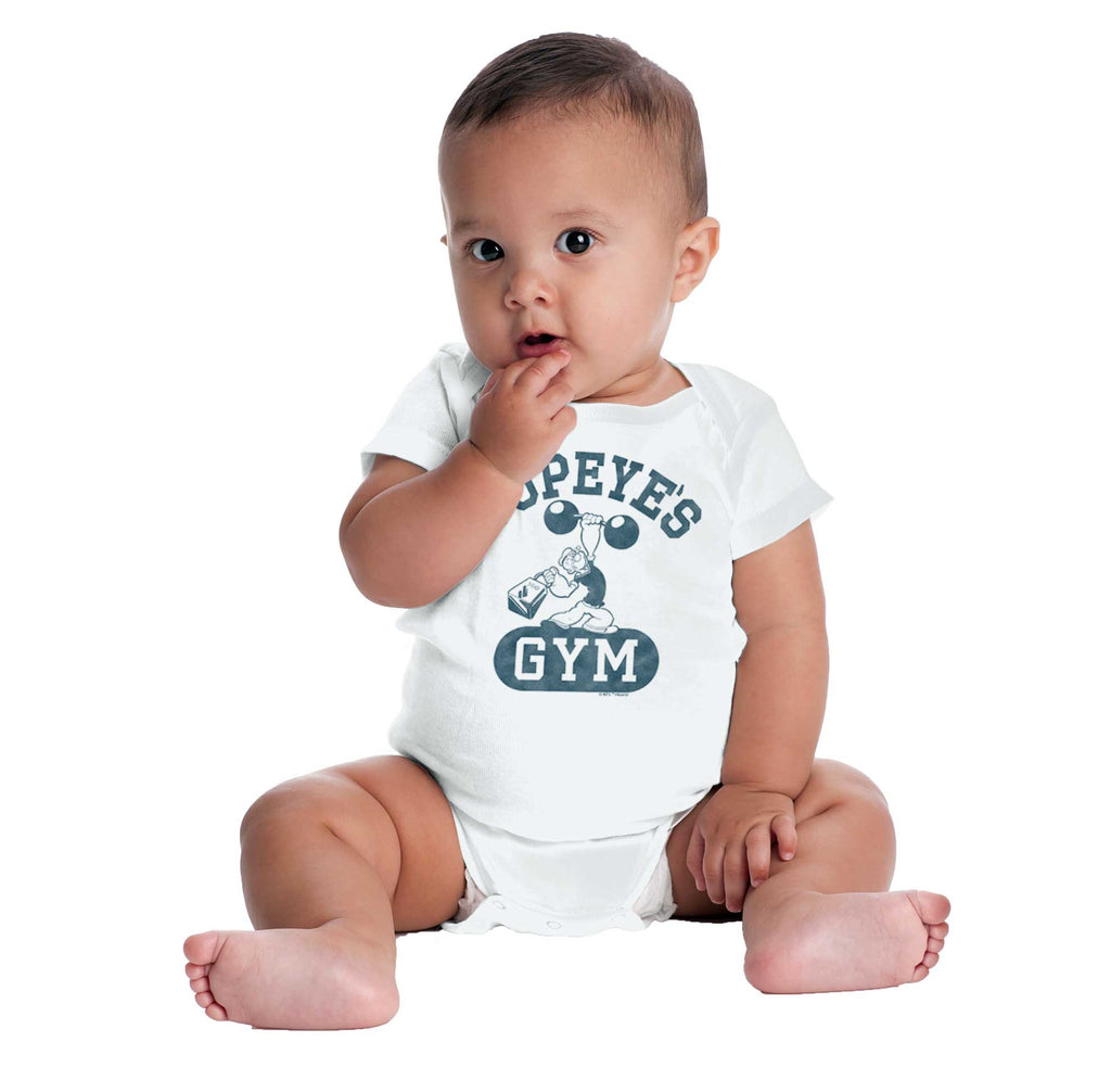 Popeye's Gym Romper Bodysuit-Direct To Garment Print-Brisco Baby