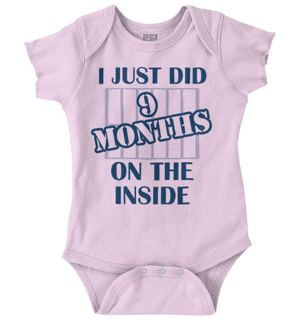 9 Months On The Inside Romper Bodysuit-Direct To Garment Print-Brisco Baby