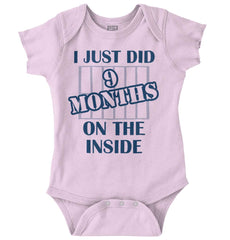 9 Months On The Inside Romper Bodysuit-Direct To Garment Print-Brisco Baby
