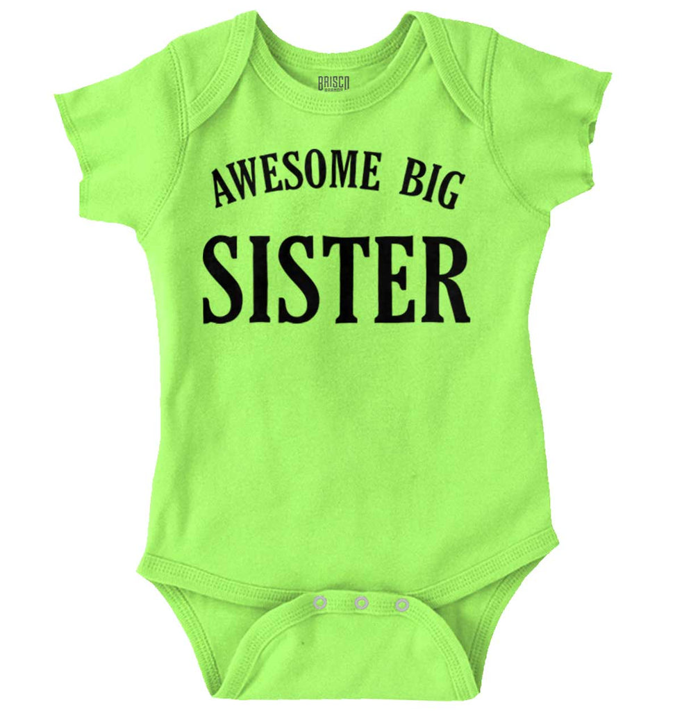 Awesome Big Sister Romper Bodysuit-Direct To Garment Print-Brisco Baby