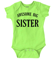 Awesome Big Sister Romper Bodysuit-Direct To Garment Print-Brisco Baby