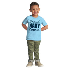 Proud Navy Cousin Infant Toddler T Shirt-Direct To Garment Print-Brisco Baby