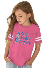 Sweet Puppie Toddler Football Jersey Tee-Direct To Garment Print-Brisco Baby