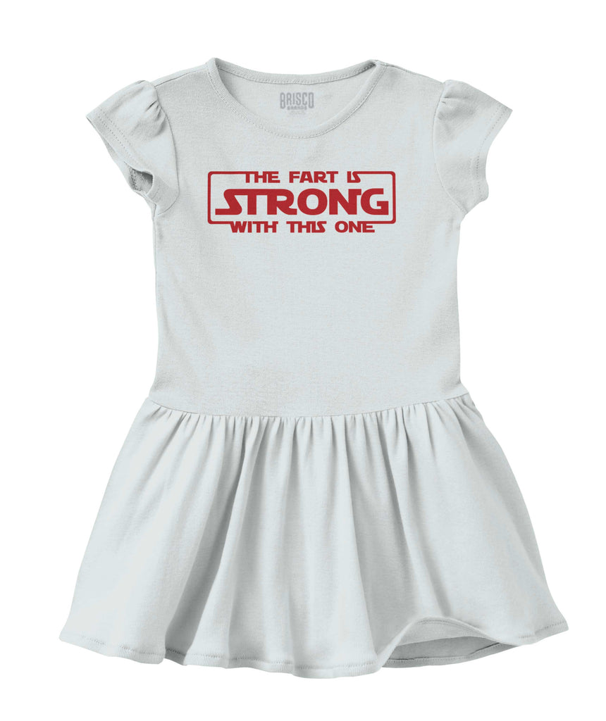 Fart Is Strong Solid Baby Infant Dress-Direct To Garment Print-Brisco Baby